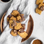 maple shortbread on a copper plate