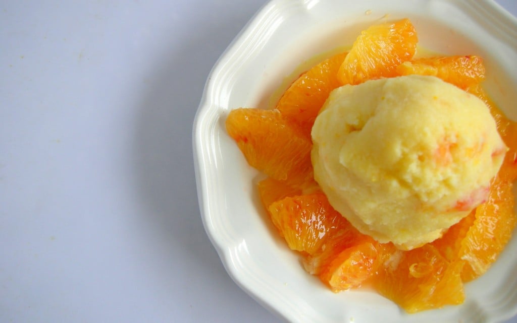 olive oil ice cream with blood oranges olive oil ice cream