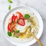 strawberry mint yogurt with oil