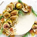 fresh fig tart on a stand. top view