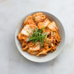 homemade kimchi in a bowl