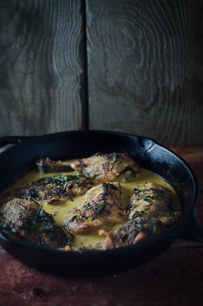 Pan-Roasted Chicken with Cream Sauce #nourishedkitchen #nourishingbroth