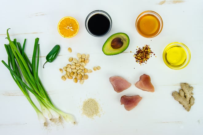Tuna poke ingredients