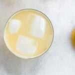 jun tea in a glass with ice