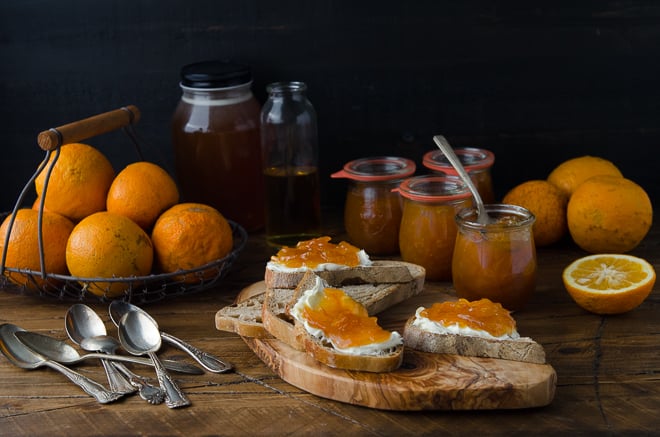 orange marmalade on toast