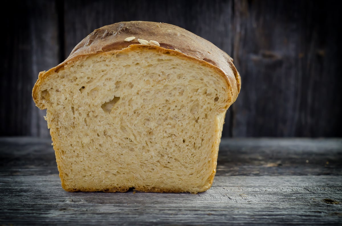 sprouted wheat milk and honey bread