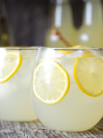 cups of honey lemon drink