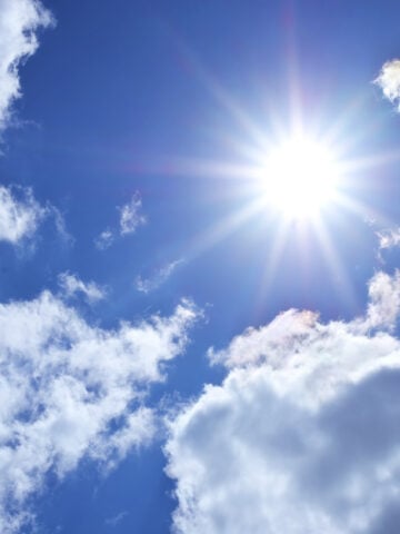 Deep blue sky at sunny day.