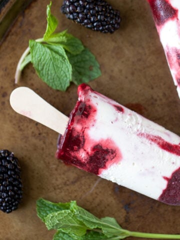 yogurt and blackberry popsicles