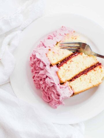 slice of raspberry cake