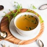 chicken bone broth with dill
