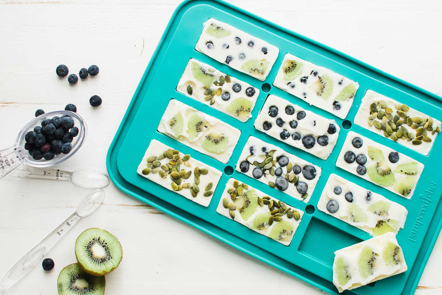 Frozen Yogurt Bars in a mold.