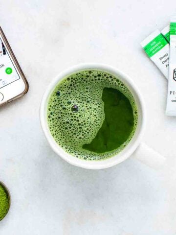 a cup of matcha tea