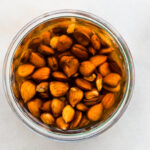 close up of homemade almond extract
