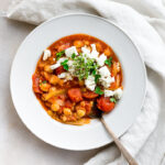 chickpea stew with a white background
