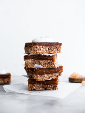 stack of coconut pumpkin bars