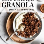 Dark chocolate granola pinterest pin