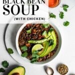 pinterest pin for black bean chicken soup